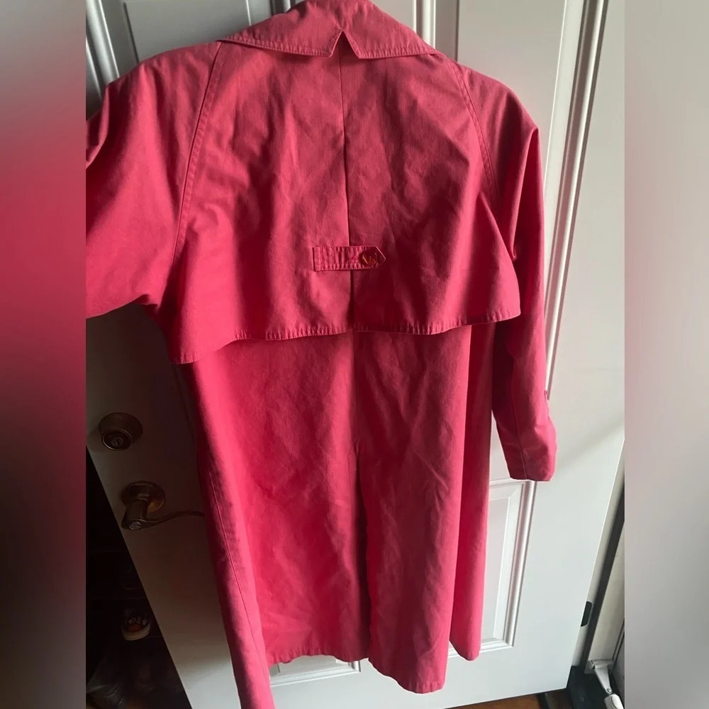 Raspberry Women's London Fog Wamsutta Classic Over Coat Sz 6P - Picture 3 of 6